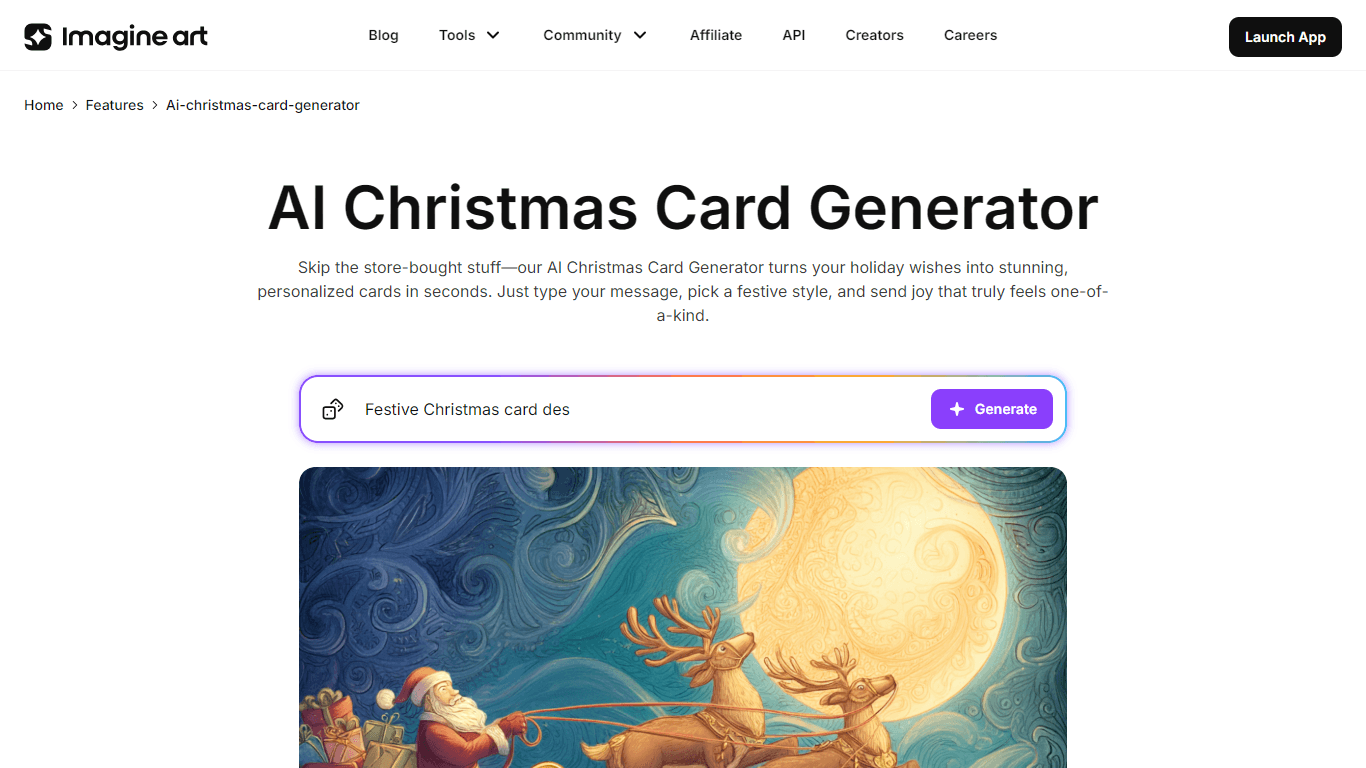 AI Christmas Card by Imagine art