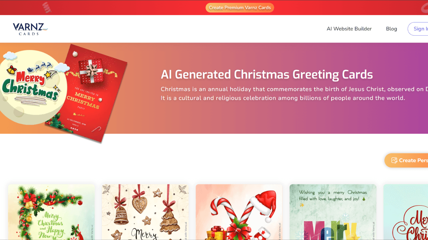 AI Christmas Greeting Cards - Varnz
