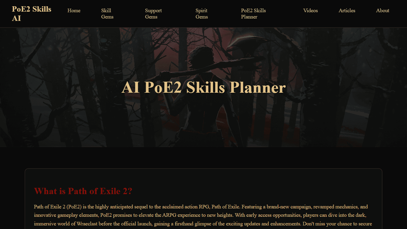 AI PoE2 Skills Planner