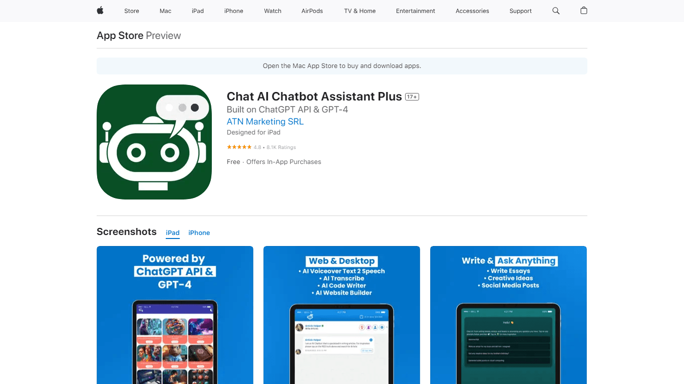 Chat AI Chatbot Assistant Plus