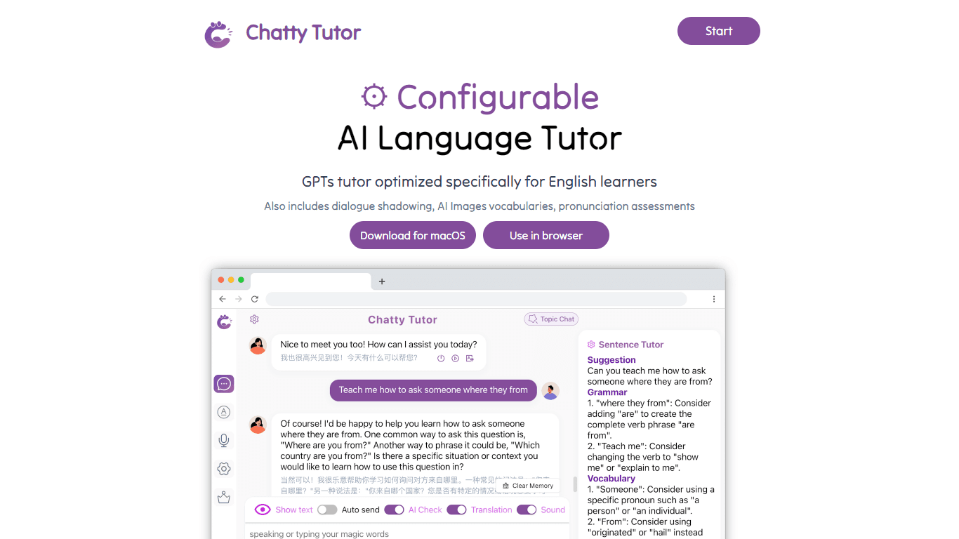 Chatty Tutor