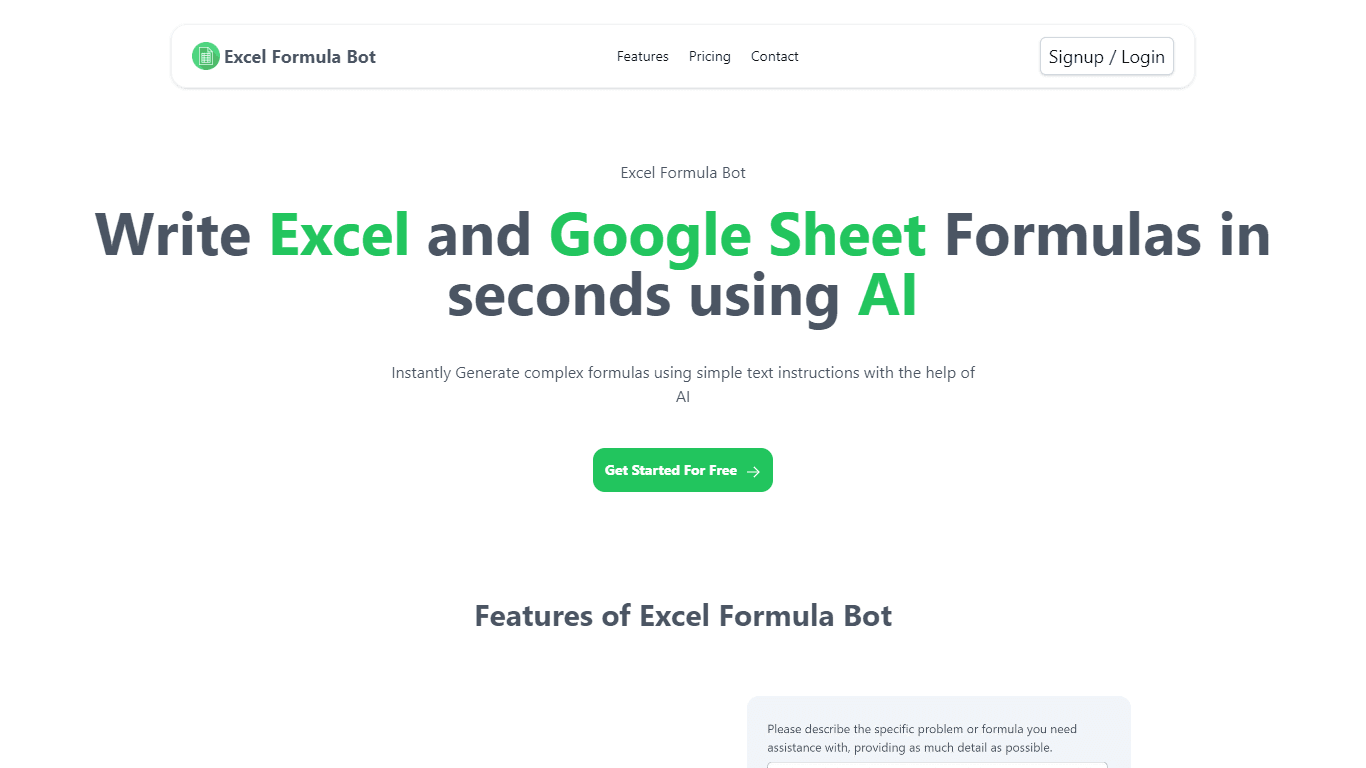 Excel Formula Bot