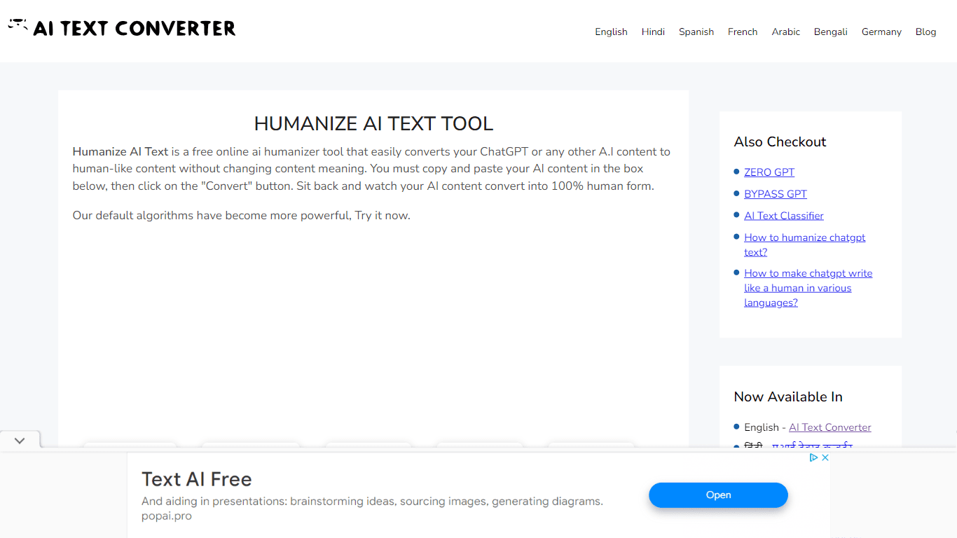 Humanize AI by AI Text Converter