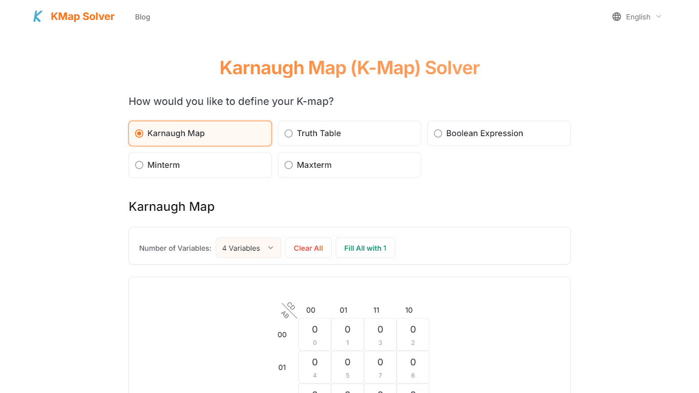 Karnaugh Map Solver