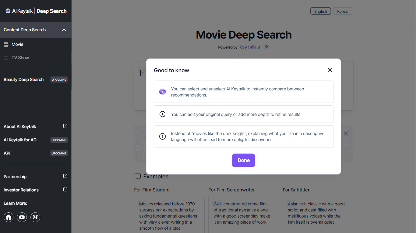 Movie Deep Search - Mycelebs