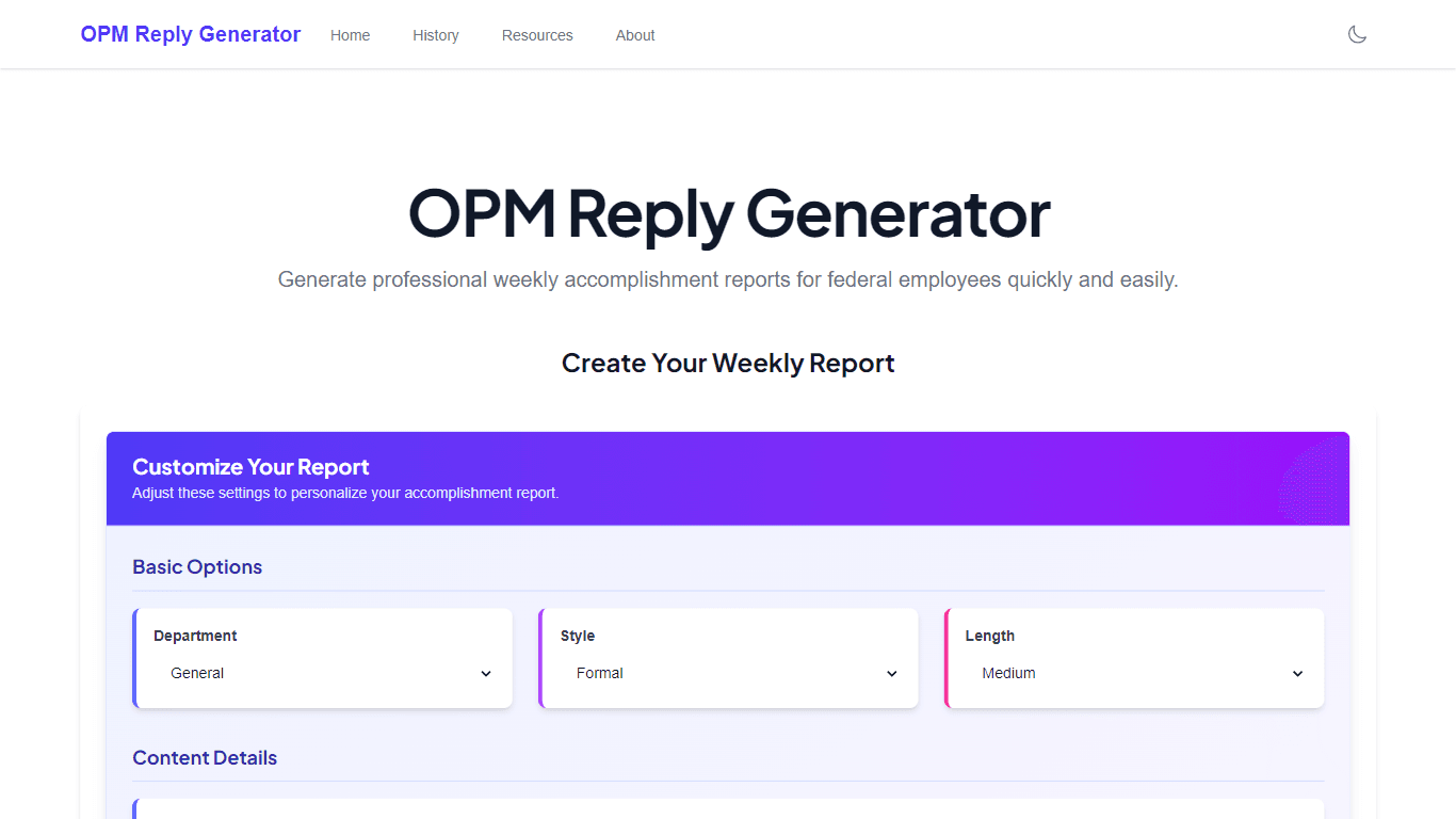 OPM Reply Generator