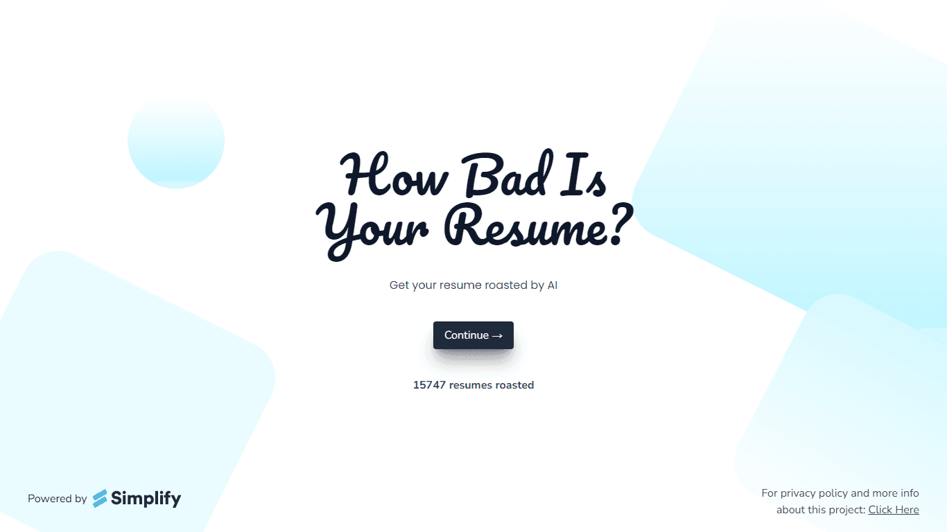 Roast my Resume