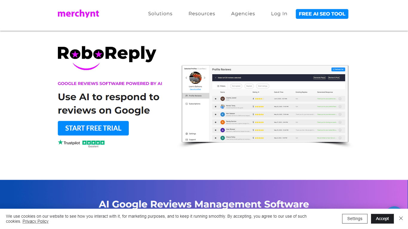RoboReply AI Google Reviews Software