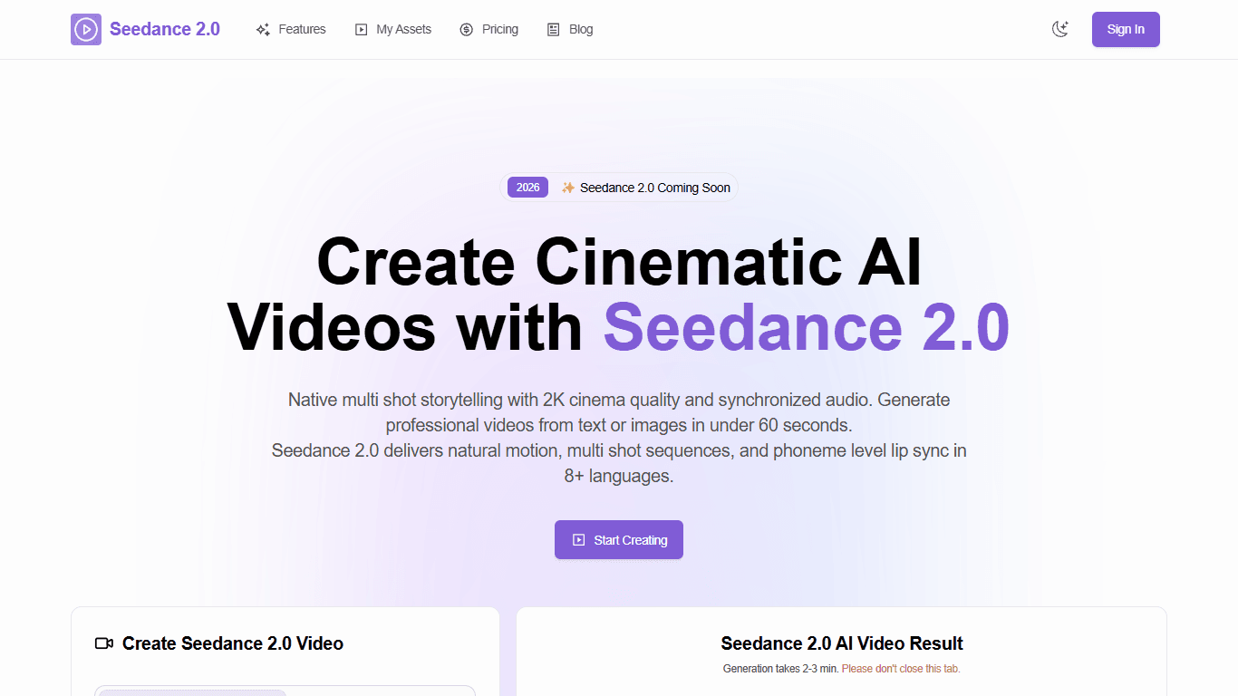 Seedance 2.0 AI Video Maker