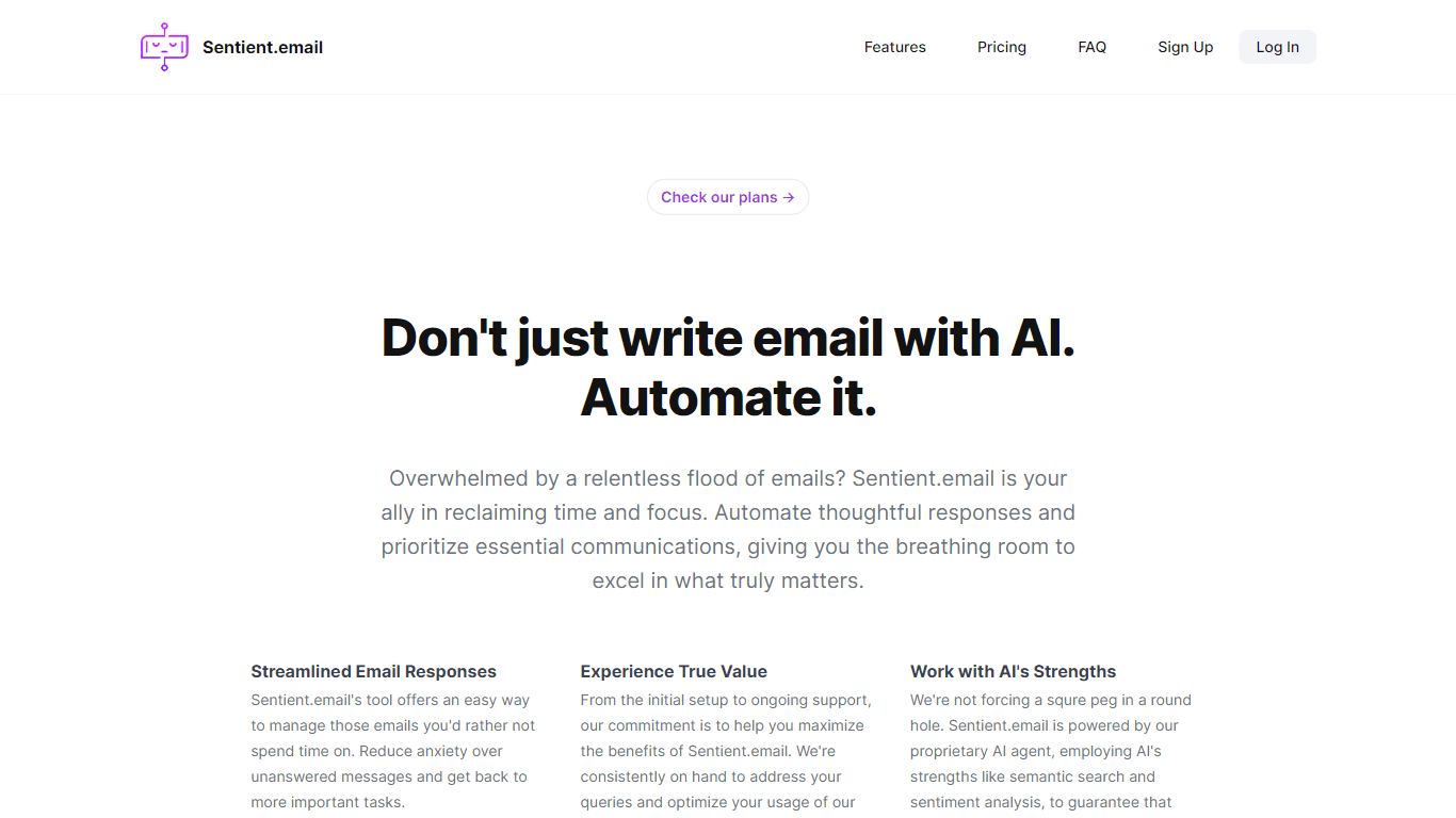 Sentient.email