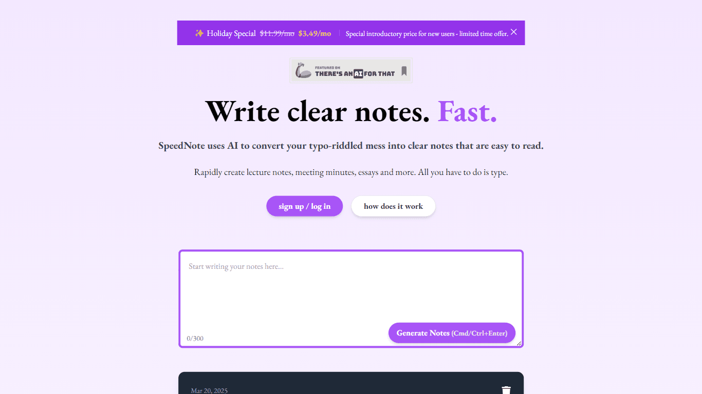 SpeedNote AI