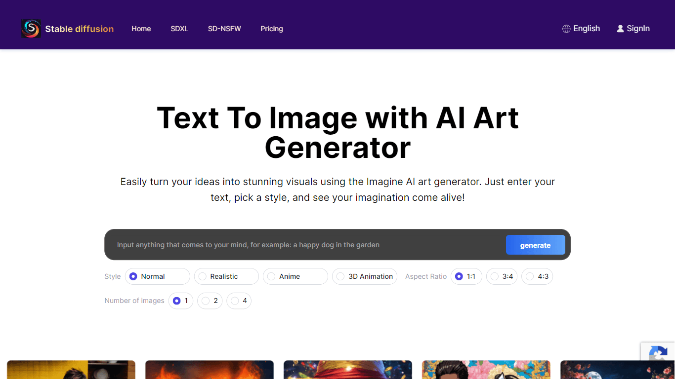 Stable Diffusion AI Generator Online