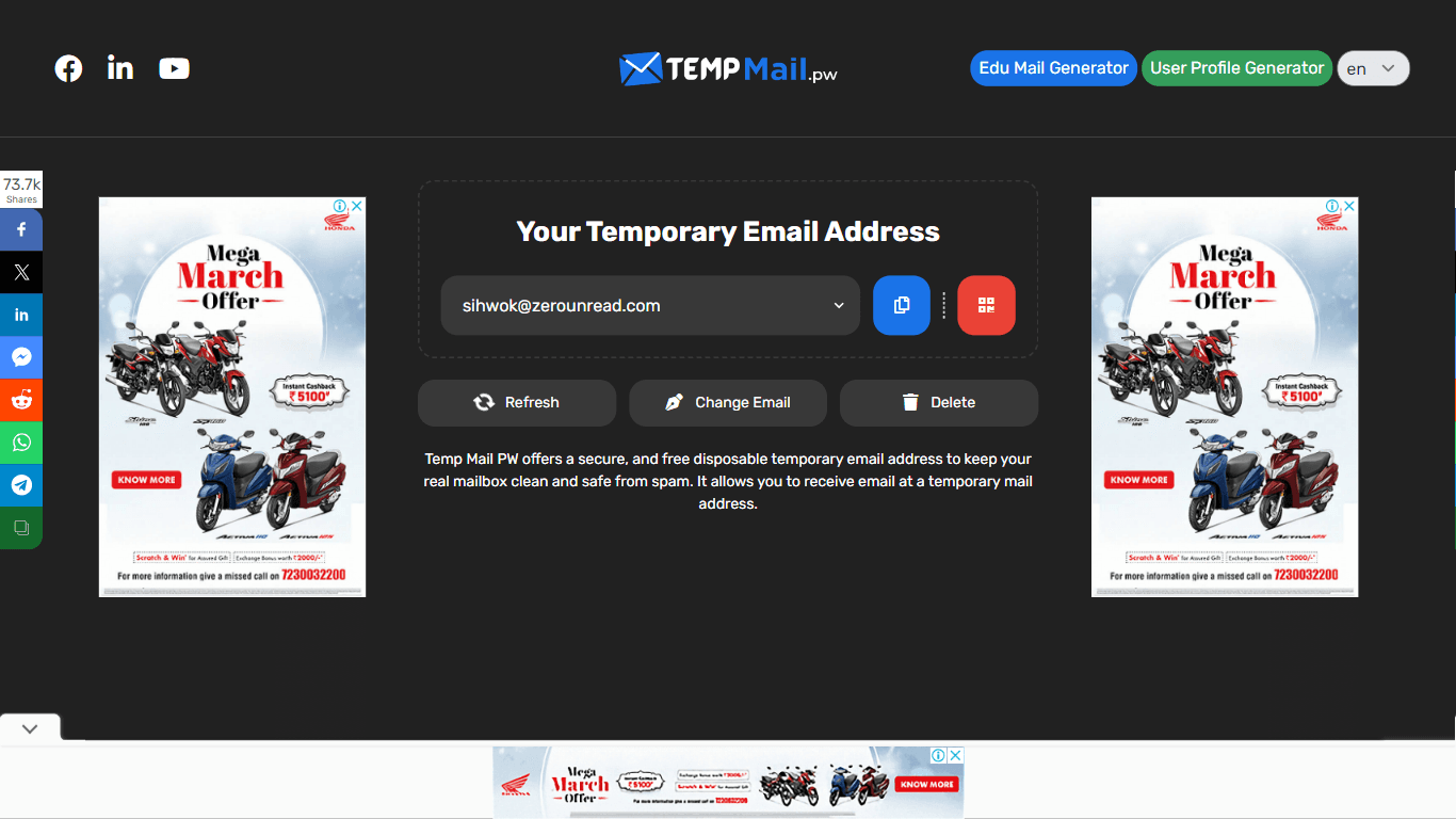 Temp Mail PW