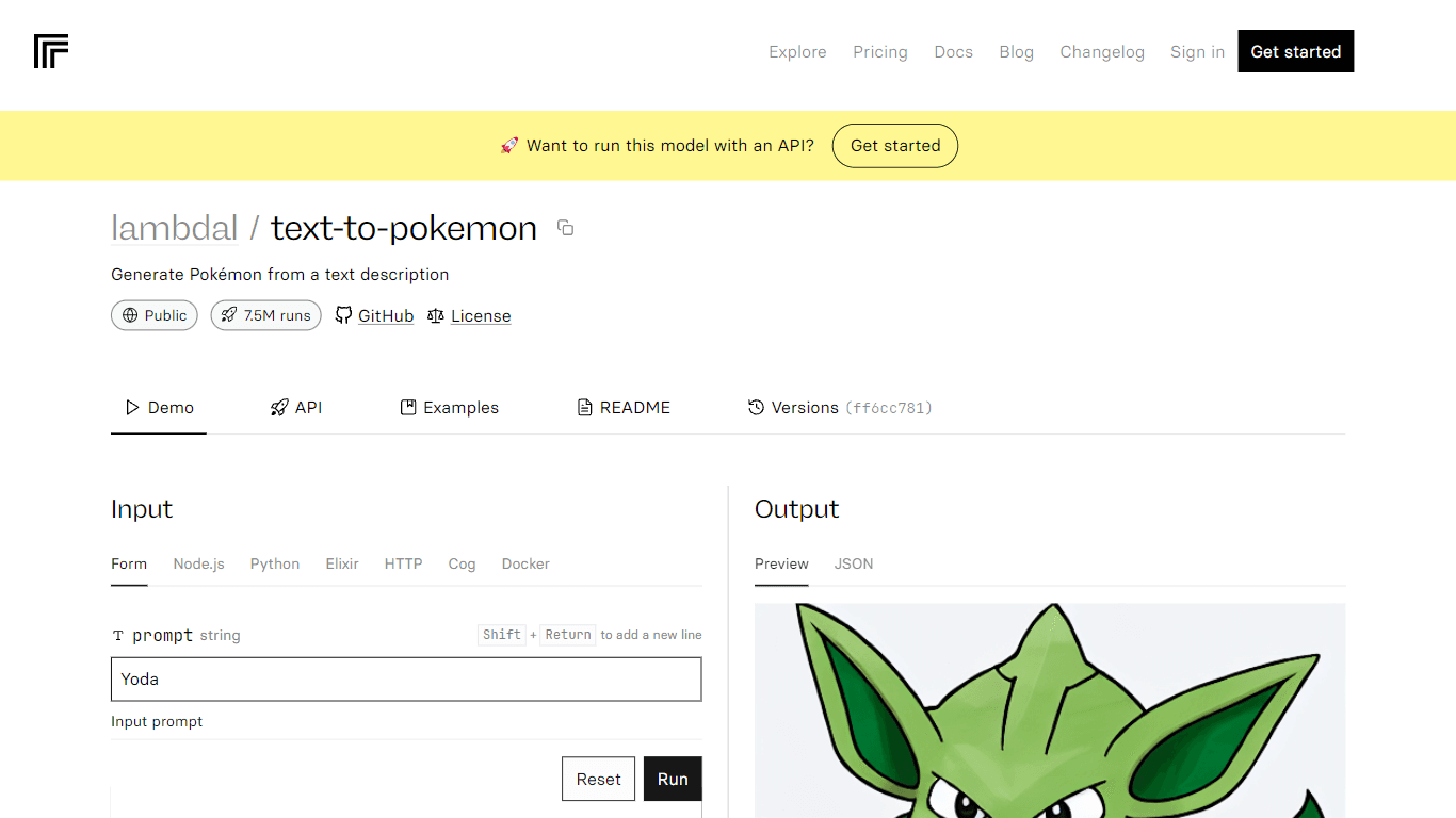 Text-to-Pokemon on Replicate