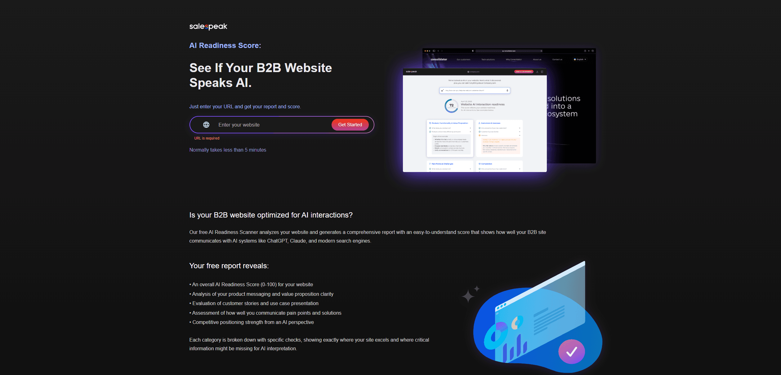 Salespeak AI Website Grader